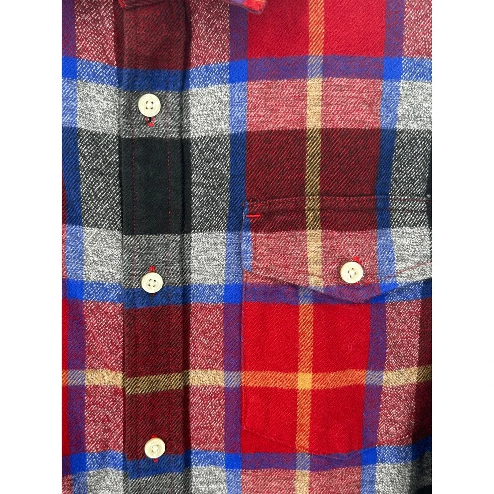 North Face Mens Medium Red Plaid Flannel Button Down Shirt Long Sleeve - CJ